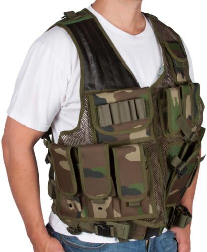 Modern Warrior Tactical Vest with Holster and Pouches - In Camouflage, ACU, Black, Desert, and Teen Sizes