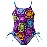 Girls' Swimwear Xhilaration® Purple 1 pc Floral Swim Suit