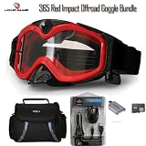 Liquid Image 365 Impact Offroad Goggle HD Video Camera Red 8 GB And Usb Charger Bundle