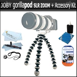 Joby GP3 Gorillapod SLR-Zoom Flexible Tripod for Digital SLR Cameras + Accessory Kit For Sony Nikon Canon Fuji Panasonic Olympus DSLR Cameras