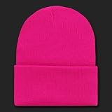 MAGENTA HOT PINK LONG BEANIE SKI CAP CAPS HAT HATS CUFFED