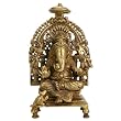 Brass Ganesh Statue on a Throne