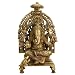 Brass Ganesh Statue on a Throne