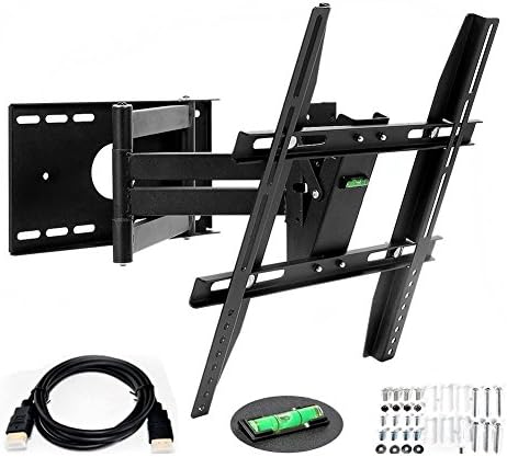 TV Wall Mount, Tecinx Double-arm Articulating Swivel TV Wall Mount Full Motion for 14"-40" Tilt LED Plasma Flat Screens VESA 400x400 mm Load Capacity 55lbs -Includes 6Ft HDMI Cable