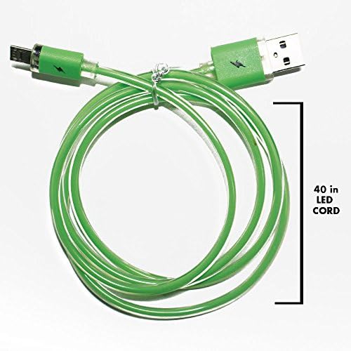 Led USB Cable, (3.4 Ft) Sync and Charge Cable Connectors for Android (40") [12 Month Warranty] (Green)