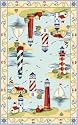 Kas Oriental lt-blue Lakehouse Views 2' x 8' Area Rug