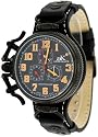 Adee Kaye #AK4092-MIPB1 Men's Black IP Left Sided Classic Chronograph Watch