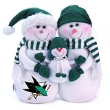 NHL San Jose Sharks Snowmen Family Holiday Table Top Decoration