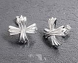 Sterling Silver Plain Earrings - Size: 14mm