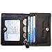 Fine leather bifold wallet with money clip card id holder (black)