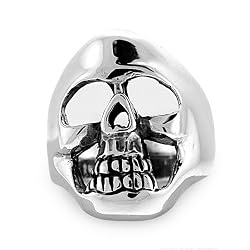 Sterling Silver Skull Ring - Sizes 9 to 14