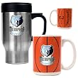 Memphis Grizzlies Stainless Steel Travel Mug & Gameball Ceramic Mug Set - Primary Logo NBA Basketball