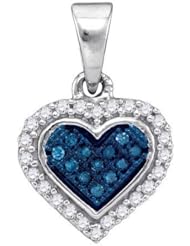 0.13CTW BLUE DIAMOND MICRO-PAVE PENDANT