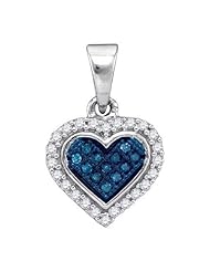 0.13CTW BLUE DIAMOND MICRO-PAVE PENDANT