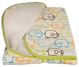 Zutano Elephants Velour and Sherpa Blanket, Elephant