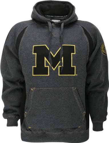 Buy Michigan Wolverines Class Act Big Logo Charcoal Hooded Sweatshirt