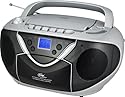 Elta 6727 Stereo Radio-Rekorder (MP3-CD-Player, UKW-/MW-Tuner, Kassettendeck, 50 Watt PMPO) schwarz / silber