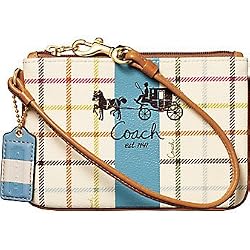 Coach Bleecker Tattersall Wristlet Wallet Bag 41912