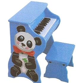 Schoenhut Piano Pals 25 Key Panda Bear Piano With Bench Blue - Schoenhut 9258PB