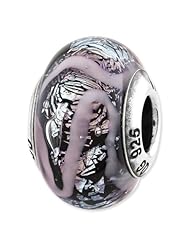 Sterling Silver Reflections Purple Italian Glass Bead