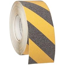 Brady 60' Length, 3" Width, B-916 Grit-Coated Polyester Tape, Striped Special Black And Yellow Color Anti-Skid Tape