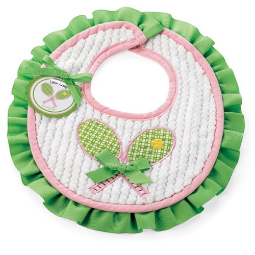 Mud Pie Country Club Baby Decorated Chenille Bib, Tennis