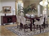 Home Elegance 721-36-5 Achillea Collection 5 Piece Counter Height Dining Set Cherry Finish Free Shipping