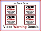 4 Pack Commercial Security, Surveillance Video CCTV Warning! Deterrence Decals - #204