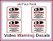 4 Pack Commercial Security, Surveillance Video CCTV Warning! Deterrence Decals - #204
