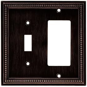 Liberty Hardware 64407 Beaded Single Switch/Decorator Wall Plate, Venetian Bronze