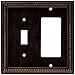Brainerd 64407 Beaded Single Toggle Switch/Decorator Wall Plate / Switch Plate / Cover, Venetian Bronze