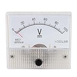 uxcell　アナログ　ボルトメーター　85C1　クラス　2.5　DC　0-100V　ホワイト