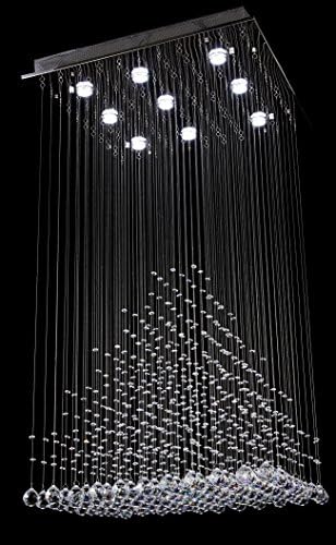 George Versailles Modern Contemporary "Rain Drop" Chandelier with Crystal Balls H47"xW24"