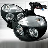 2002-2003 Subaru Impreza WRX Halo Projector Headlights Black Paintable Housing by Instyleparts