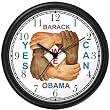 Black & White Hands and Forearms Interlocking - Yes We Can No.2 - President Barack Obama Commemorative Wall Clock by WatchBuddy Timepieces (Black Frame)
