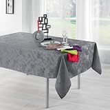 Nappe jacquard (L250 cm) Floralie Rouge