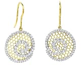 18k Yellow Gold Diamond Swirl Hook Earrings (1.50 cttw, I Color, SI2 Clarity)