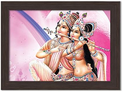 Pick Indiana,Radha krishna Framed Picture,Worship,Religious Framed Poster Frames Frame Photo Image Wall Decor Home Furnishing Posters