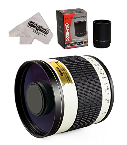 Opteka 500mm / 1000mm f/6.3 Telephoto Mirror Lens for Olympus EVOLT E-5, E-520, E-510, E-500, E-450, E-420, E-410, E-400, E-330 and E-300 Digital SLR Cameras