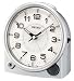 Seiko QXE011ALH Silver Dial Bedside Alarm Metallic Case Clock