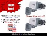 2 Pack Fake Dummy Simulative Indoor Security Surveillance CCTV Camera Scan Motion Detector & Free Commercial Video Warning Deterrence Decal! Kit IDK2