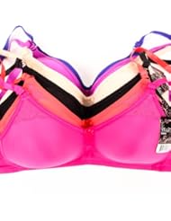 Apparel: MaMia Womens 6 Wire Free Bras Lot Plain Basic-34A-Assorted