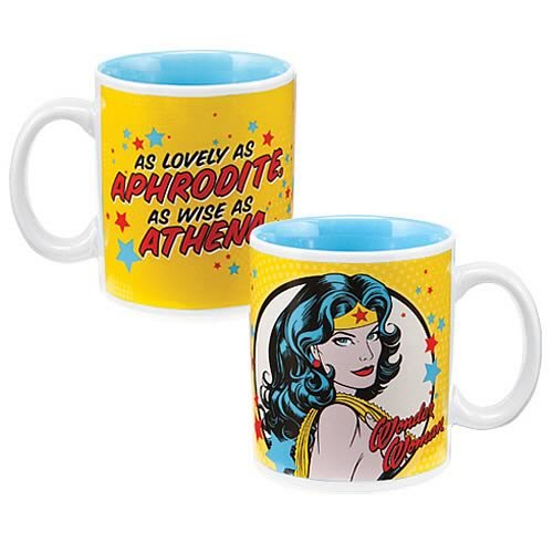 Vandor 4-1/4 by 3-1/4 by 3-3/4-Inch Wonder Woman 12-Ounce Ceramic Mug, Multicolored