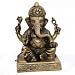 Sitting Statue God Ganesha Brass Figurine 4.25 x 2.75 x 6 inches (ganeshb041)