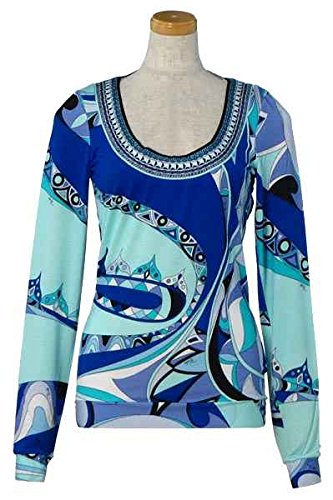 Emilio Pucci エミリオ・プッチ レディースカットソー ブルー 41RP77 [並行輸入品]