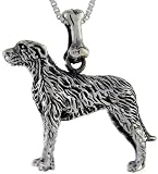 Sterling Silver Irish Wolfhound Dog Pendant ©