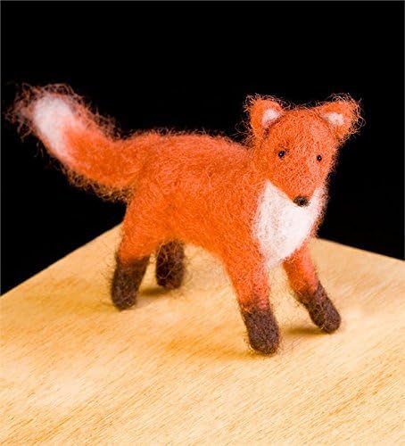 Red Fox Wool Needle Felting Craft Kit by WoolPets. Made in the USA. by WoolPets