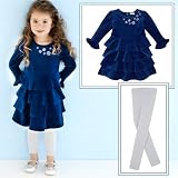 Le Top Starry Night Girls Dress with Silver Glitter Footless Tights