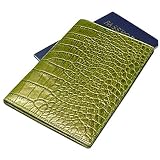 Kena Kai DataSafe Embossed Italian Leather Passport Wallet - Green