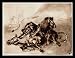 Eugène Ferdinand Victor Delacroix (Lion, a horse lacerate) Framed Art Poster Print - ...